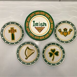 Manual Woodworkers & Weavers Irish Mini Plates Set 4 St. Patrick’s Day Appetizer